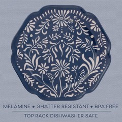 Karma 8.75 Inches Melamine Salad Plates Set Of 4 Reusable Dishwasher Safe