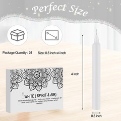 Tobeape Spell Chime Candles 24 pcs White 4 inch Taper Candle-24pcs,