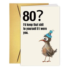 Cheeky 80 Year Old Birthday Card Gift, Funny 80th Birthday Card for Husband W…