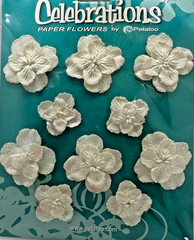 Celebrations Paper Flower by Petaloo Layered Hydrangeas for crafts cream 10 pc