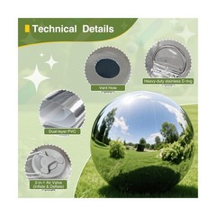Silver 6PCS Inflatable Mirror Ball,Reusable PVC Mirror Balls Large Event Deco…