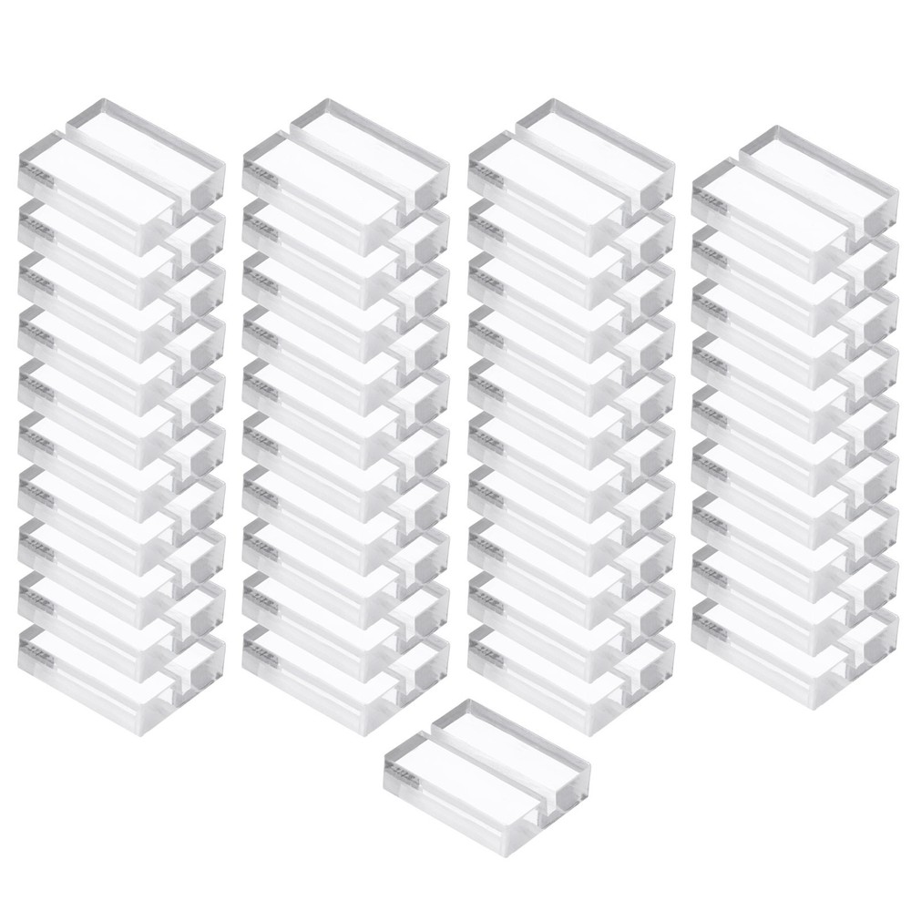 40 Pcs 1.2″ Acrylic Place Card Holder Table Sign Number Holder Name Stand, Clear