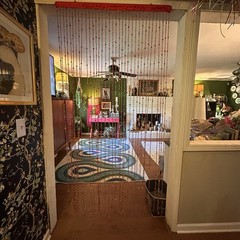 Bohemian Hippy Beaded Curtain Doorways,glass Beads Red 35”wide