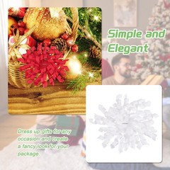 6 Pcs 4 Inch Grosgrain Curly Bows for Gift Wrapping Self-Adhesive Ribbon White