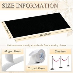 Fanproms Black Aisle Runner 4Ftx15Ft Aisle Runner For Wedding Ceremony Velvet