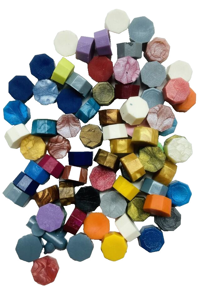 250 Count Vibrant Color Mix hex-shaped Sealing Wax Beads (3 ounces)