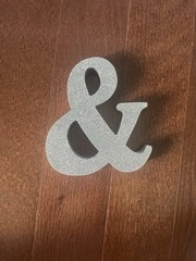 Silver Glitter Mr & Mrs Wedding Table Sign Set, Freestanding Letters (3pc)
