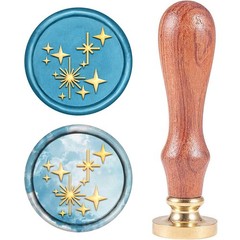 CRASPIRE Twinkle Star Wax Seal Stamp Four-Pointed Stars Vintage Sealing Wax S…