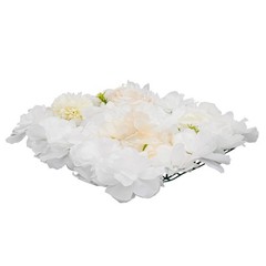 12PCS White Silk Artificial Flower Wall Panels Backdrop With 100 Cable Ties