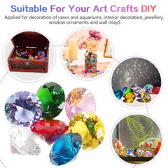 100Pcs Acrylic Crystal Diamonds Mixed Colors for Craft Projects