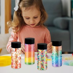 28 Pcs Empty Sensory Bottles with Lids, 10 oz/ 300 ml Leakproof Clear clear