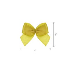 150Pcs Mini Ribbon Bows 13″ Mini Fabric Satin Ribbon Gift Flower Bow Gold