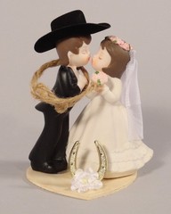 Western Wedding Cake Topper/Table Decoration «Kissing Couple» (WC2)