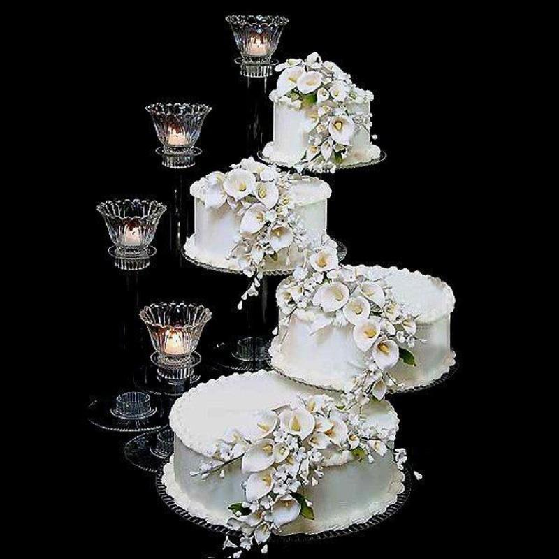 4 TIER CASCADE WEDDING CAKE STAND SPIRAL (STYLE R400-B)