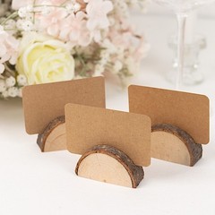 Natural 10 Semicircle 2.5″ Wood Table Sign Holders Place Cards Party Decorations
