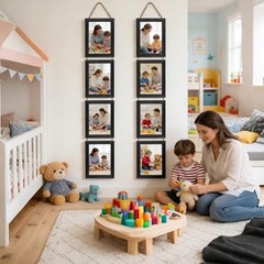 4×6 Collage Picture Frames for Wall Mount Set of 2, 8 4×6-Vertical Black