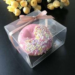 50x Clear Donut Favor Boxes Wedding Birthday Party Give Away Gift Box for Guests