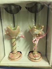 Blue, Purple And Pink Wedding Flutes