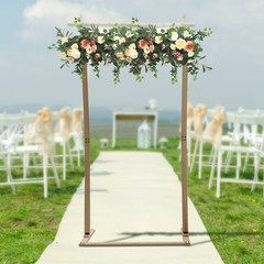 7Ft Wooden Wedding Arch Freestanding Rectangular Backdrop Stand