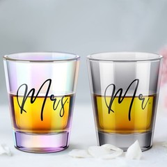 Sumind 2 Pcs Mr and Mrs Bride and Groom Wedding Wine Glasses Funny Bride 2 oz…