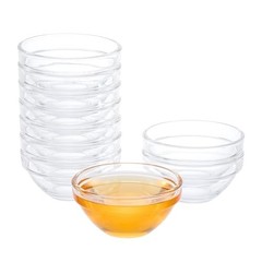 3″ Clear Glass Pinch Bowls, 10 Pack 2.5oz Small Prep Dishes Smooth Glass