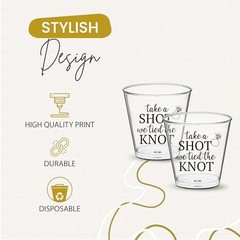 100 PCS Wedding Shot Pack of 100 Plastic – Take a Shot We Tied the Knot