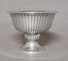 Compote Bowl Vase on Pedestal Fluted Centerpiece Wedding 6″Dia 4.75″High Set/2