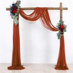 Rusts Pearls Chiffon Curtain Wedding Arch Drape Luxurious Wedding Arch Drape
