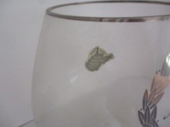 25th WEDDING Anniversary-Stemmed Glass Large Goblet Fishbowl West Virginia Glass