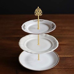 3 Tier 14″ Heavy Metal Cake Stand Holder Fruit Plate Stand Fitting Scepter Gold