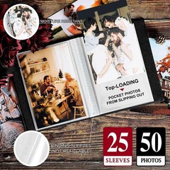 Photo Album 4×6 50 Pockets 2 Packs, Small Mini Capacity Leather Photo Albums, Ea