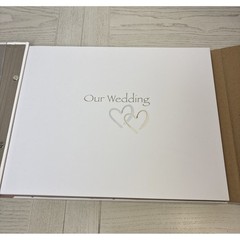 Tessera Publishing Our Wedding Memory Book White Silver Bow Acid Free 42 Pages