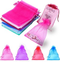 100 Count Organza Gift Bags for Weddings, Birthdays & Celebrations