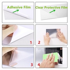 4 Pieces Flexible Cut to Size Mirror Sheet 6″ x 9″, Self Adhesive Non Glass M…