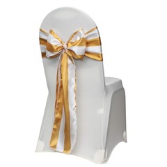 YCC Linens – Satin Chair Sashes Ribbon Bow Wedding Banquet Decor (Pack of 10)