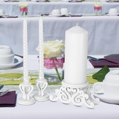 Rozrety Unity Candle Holder – Candles Stand for Wedding Ceremony White