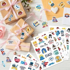 Fathers Day Stickers, 312Pcs Happy Fathers Day Blue Yellow- Father Stickers