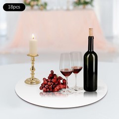 18Pcs Round Mirror Candle Plate Set Circle Mirror Trays Mirror Centerpiece NEW