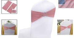Versatile 25pcs Dusty Pink Spandex Chair Sashes for Weddings & Celebrations