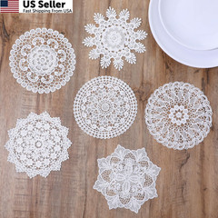 AOZUO 6PCS White Vintage Crochet Doilies, 6 Inch Round Lace 15cm/5.9in,