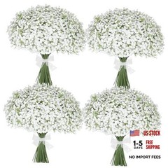 30 Pcs Babys Breath Artificial Flowers, 17.7″ Real Touch White Gypsophila
