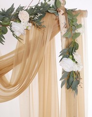 2 Panels 18Ft Sheer Wedding Arch Drapes, Slightly Shimmery Draping Fabric for…