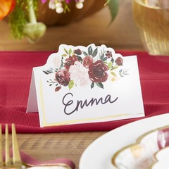 Set of 50 – Burgundy & Blush Place Cards