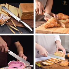 Bread Knife 8-Inch, High Stainless Steel, Ergonomic Handle, Cakes Slicing Knife