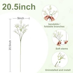 15 PCS Babys Breath Artificial Flowers Fake Babys Breath Flowers 15pcs White