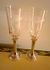 Mullingar Pewter Finest Grade Claddagh Irish Wedding Champagne Toasting Flutes