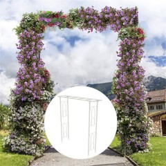 82″ Iron Metal Garden Gate Pergola Pavilion Arch Outdoor Lawn f/ Climbing Plant