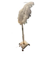 Vintage White feather pen with Cushion Pen Holder Whimsical Renaissance Era
