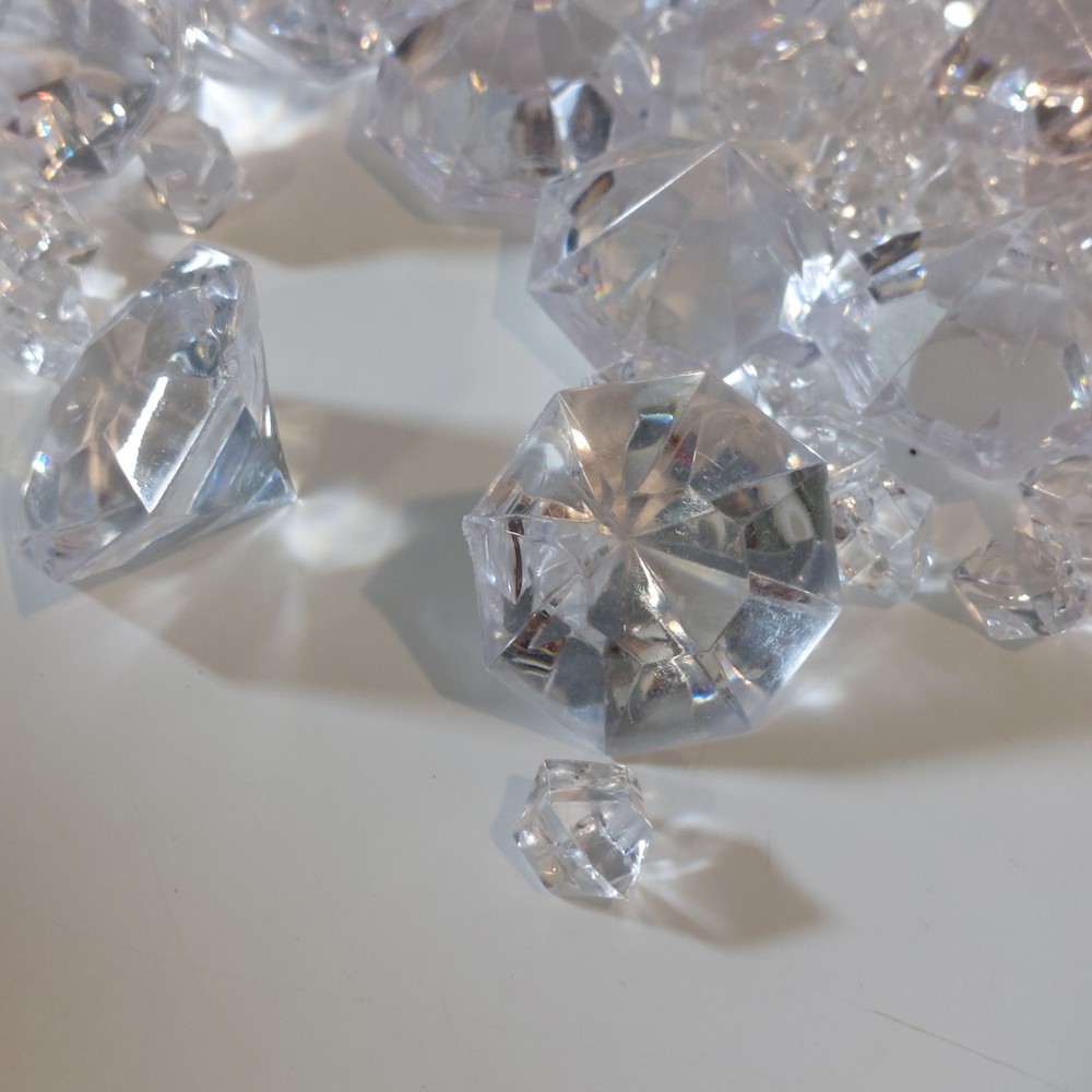 Clear Acrylic Diamond Gems Table Scatter Vase Filler Bulk Wedding Decor 2.5 lbs