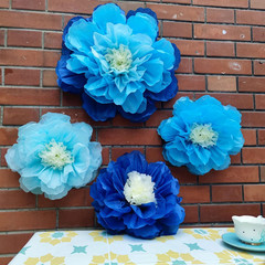 Blue Navy Tissue Paper Flower for Floral Wall DIY Party Backdrop Wedding (20“-14
